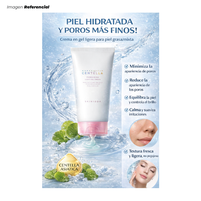 MADAGASCAR CREMA COREANO CENTELLA POREMIZING LIGHT GEL CREAM DE 75 ML - 3