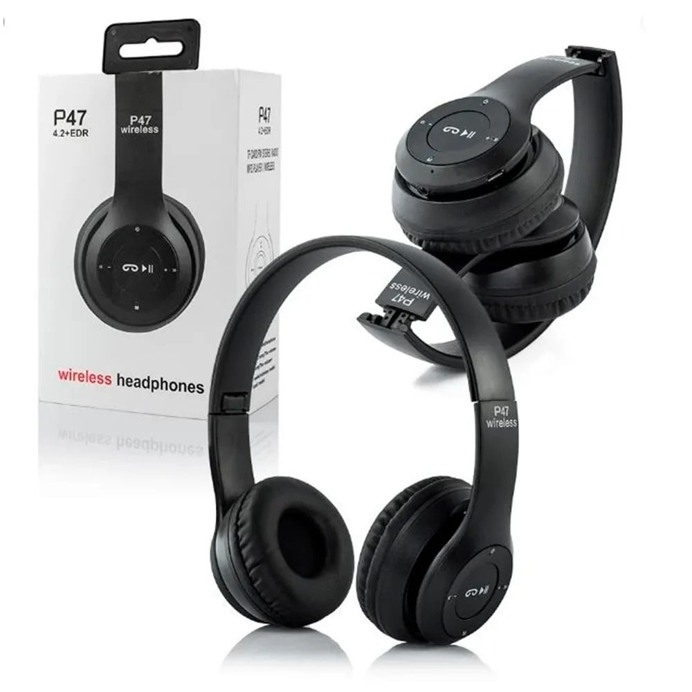 AURICULARES INALÁMBRICOS P47 BLUETOOTH DISEÑO PLEGABLE, AJUSTABLE Y CÓMODO - 1
