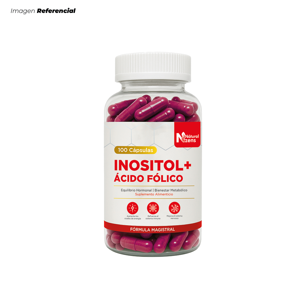 INOSITOL + ÁCIDO FÓLICO PLUS + ENERGÍA Y BIENESTAR MENTAL 100 CÁPSULAS - 1