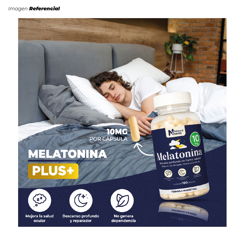 MELATONINA 10MG PLUS SUEÑO PROFUNDO DE FORMA NATURAL 100 CÁPSULAS - 2