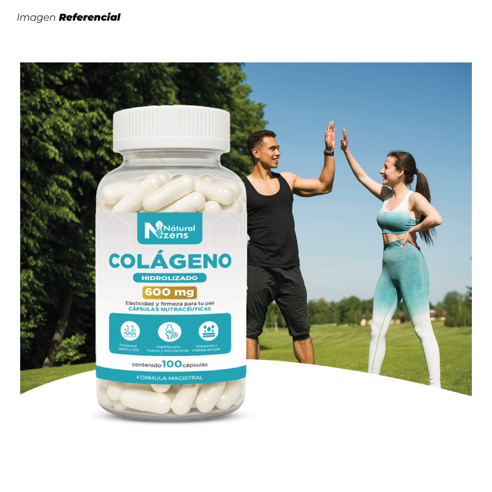 COLÁGENO HIDROLIZADO 600 MG ELASTICIDAD Y FIRMEZA PARA TU PIEL 100 CÁPSULAS - 1