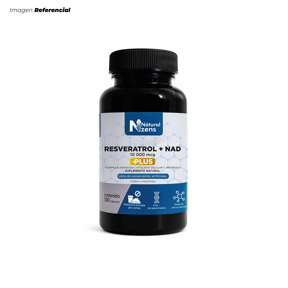 RESVERATROL + NAD PLUS VITALIDAD CELULAR Y ANTIEDAD 100 CÁPSULAS - 1