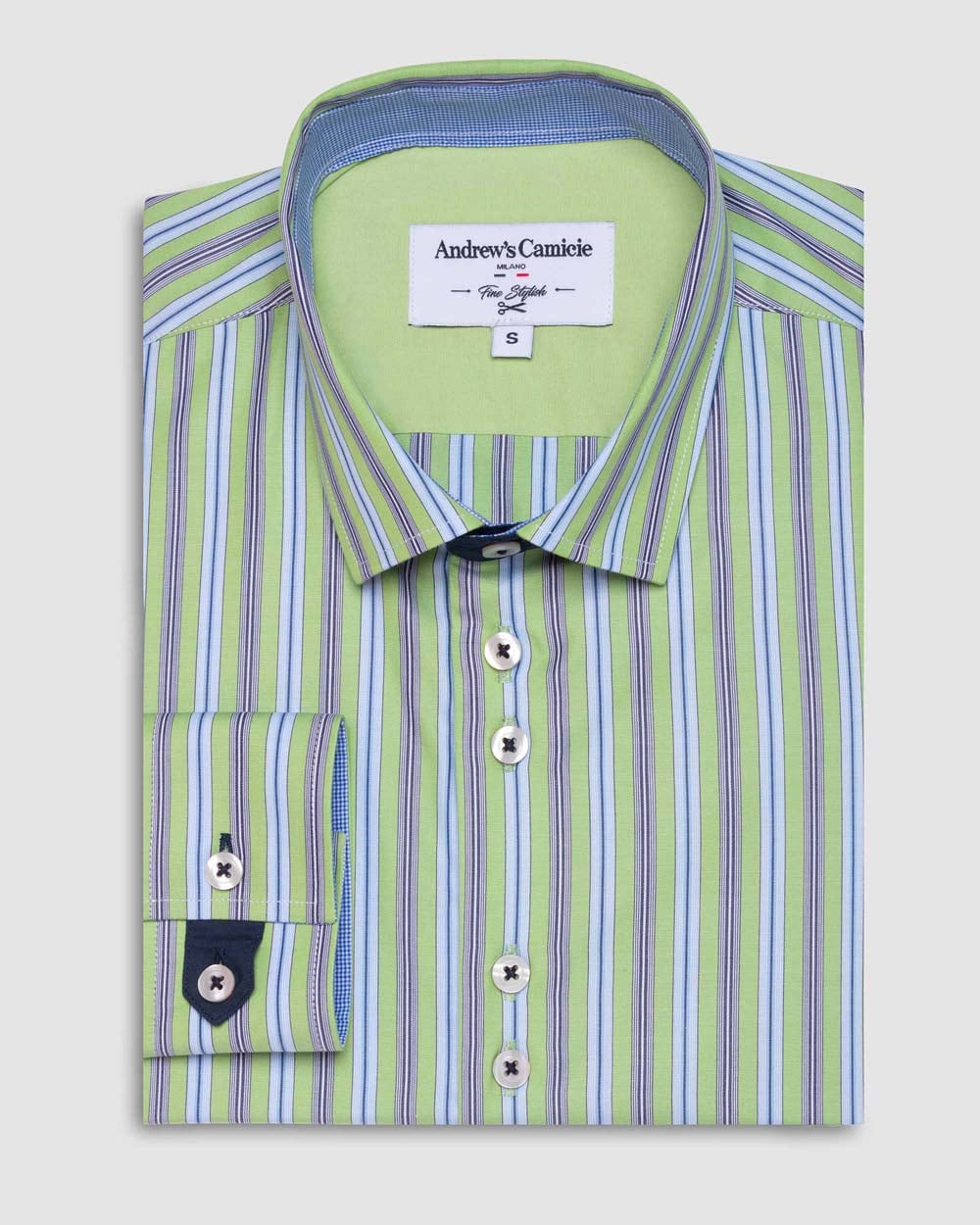 CAMISA CASUAL ANDREWS MANGA LARGA DE DISEÑO RAYAS - 1
