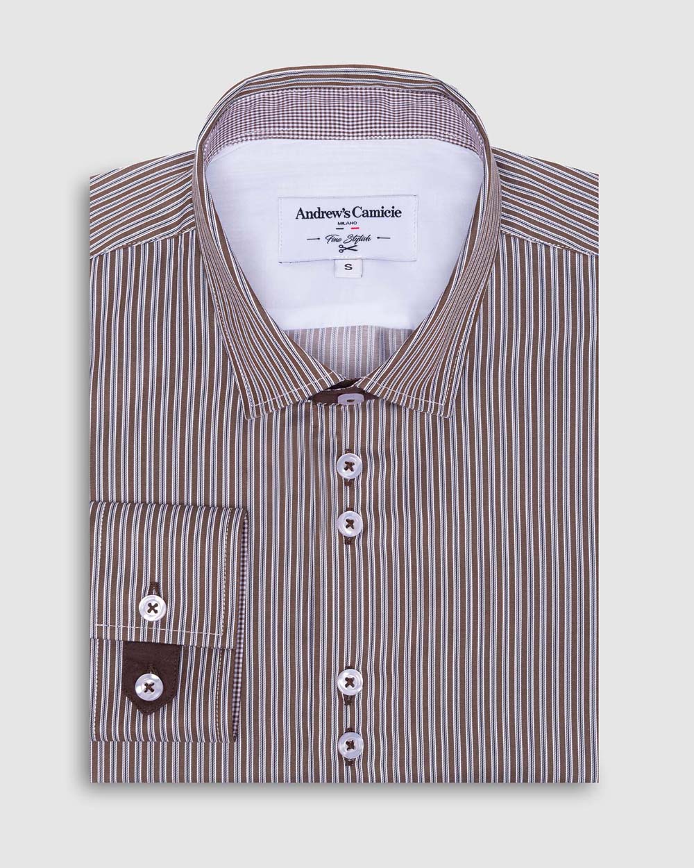 CAMISA CASUAL ANDREWS MANGA LARGA DE DISEÑO RAYAS - 1