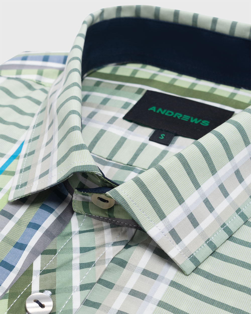 CAMISA ANDREWS MANGA LARGA DISEÑO CUADROS - 4