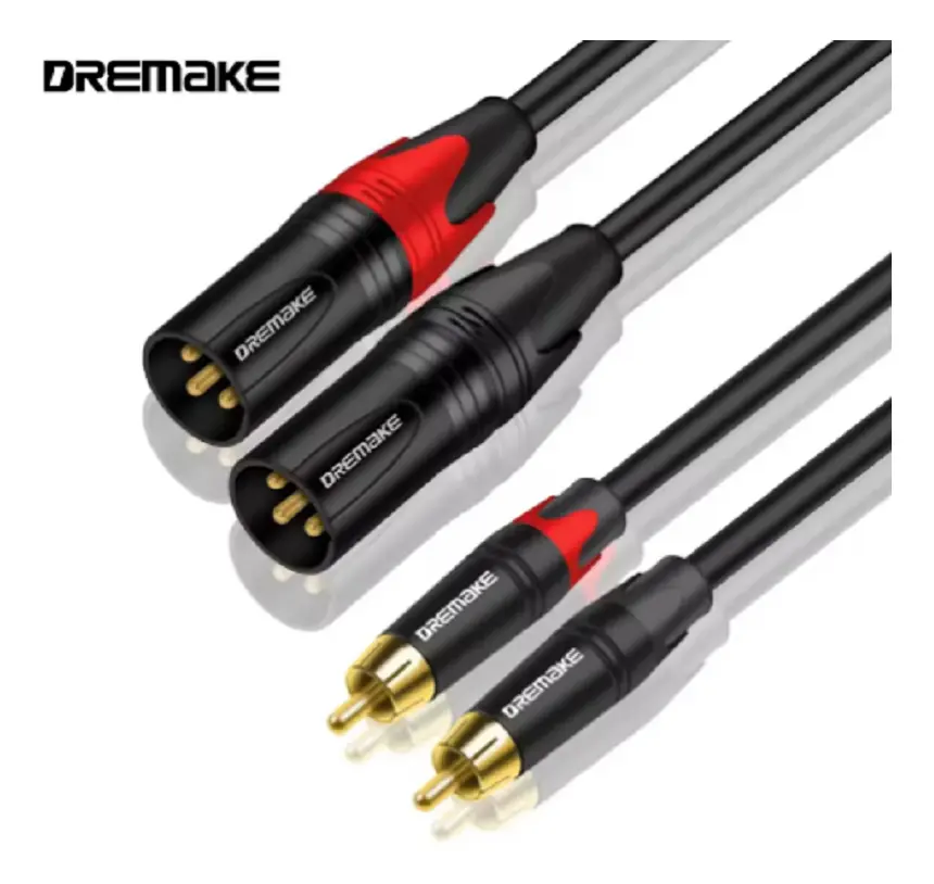 CABLE 2-RCA Dual XLR Macho Audio DJ Canon Flexible - 1m - 1
