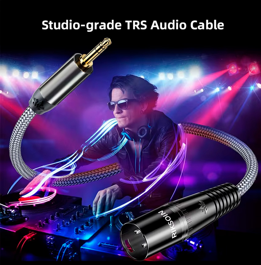CABLE XLR MACHO PREMIUM 120CM AUX 35MM NYLON PC DJ - 2