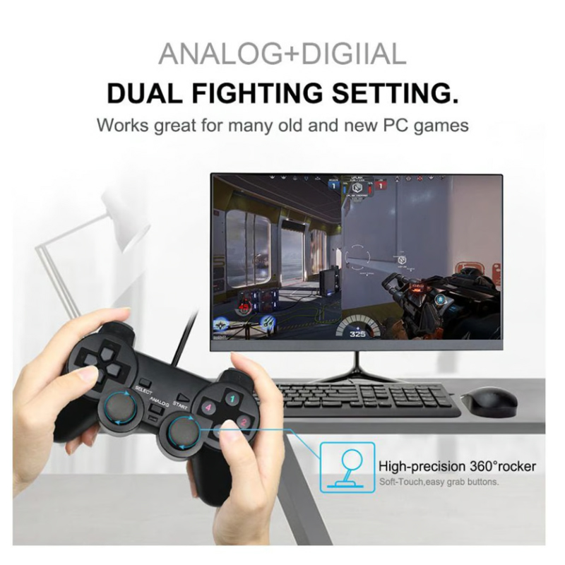 COMBO 2 MANDOS USB ANALÓGICO PC Y LAPTOP PLAY 2 - 2