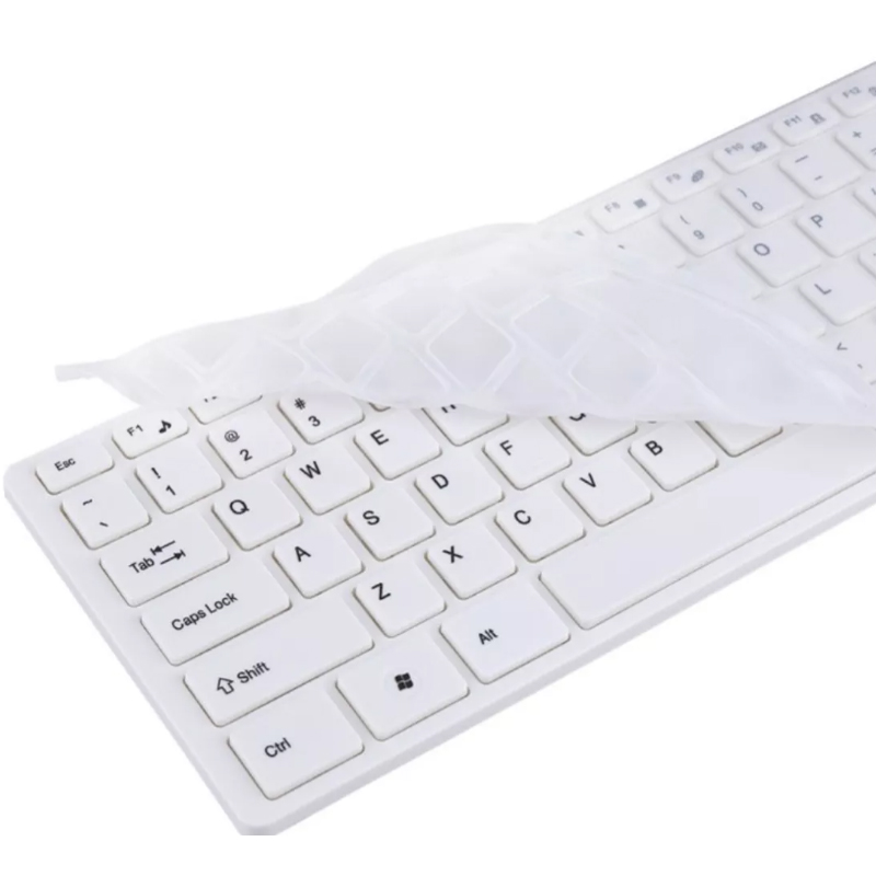 KIT TECLADO Y MOUSE INALÁMBRICO PARA PC LAPTOP MAC BLANCO - 2