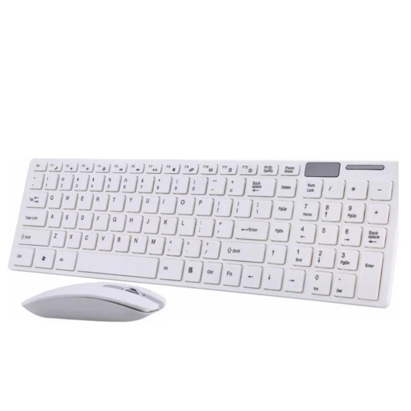 KIT TECLADO Y MOUSE INALÁMBRICO PARA PC LAPTOP MAC BLANCO - 3