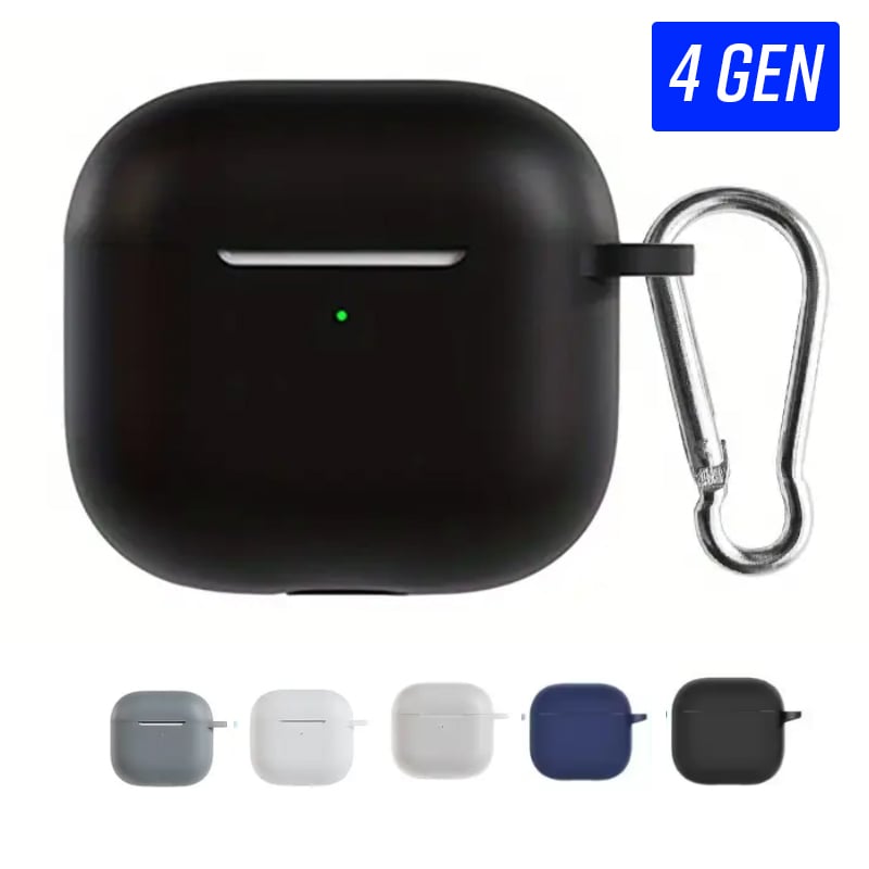 CASE SILICONA PARA AIRPODS 4 GEN PODS CON LLAVERO - 1