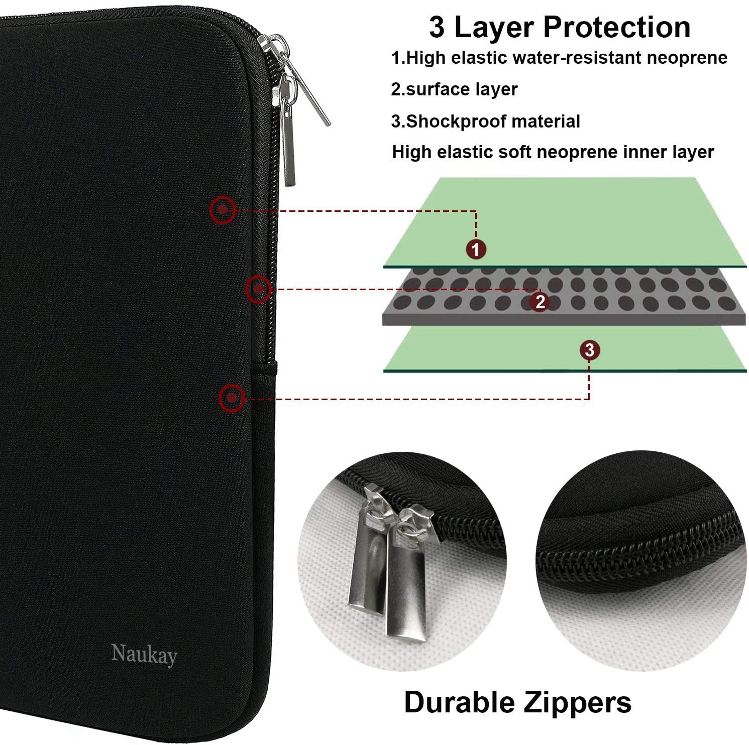 FUNDA MALETIN PARA LAPTOP HASTA 14 DOBLE CIERRE MALETIN MOCHILA C ASA - 3
