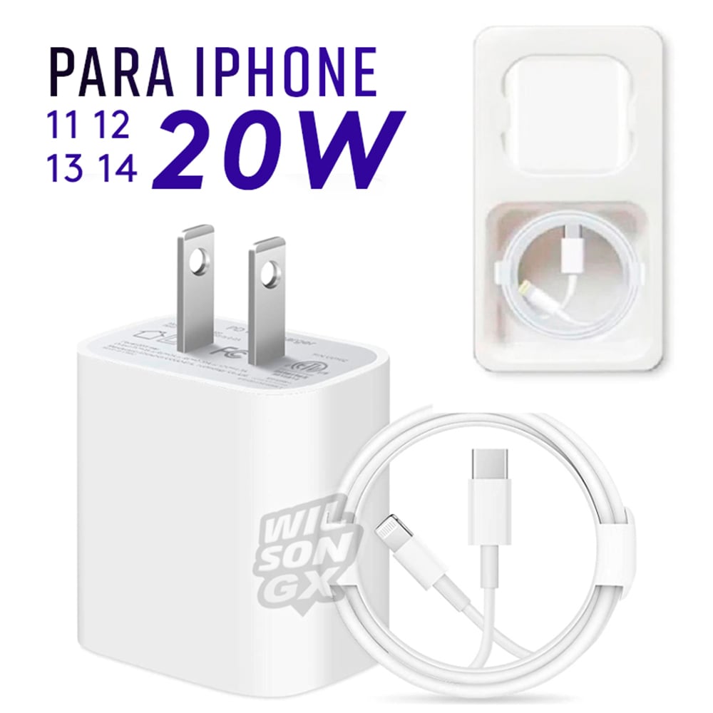 CARGADOR 20W COMPATIBLE IPHONE 12 13 14 - 1