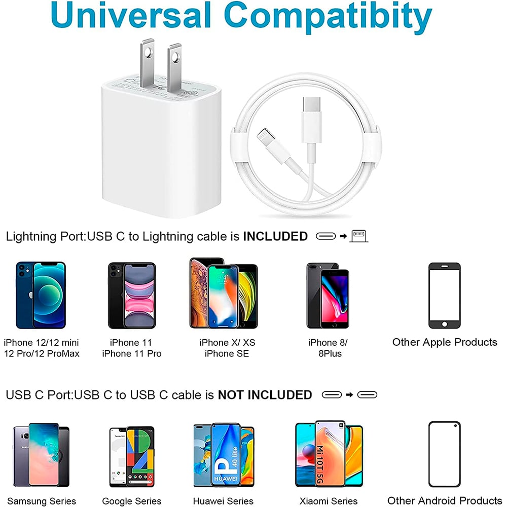 CARGADOR 20W COMPATIBLE IPHONE 12 13 14 - 2