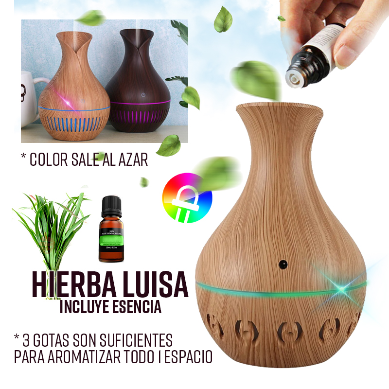 HUMIDIFICADOR LED PURIFICADOR CON ESENCIA DE HIERBA LUISA AROMATERAPIA - 1