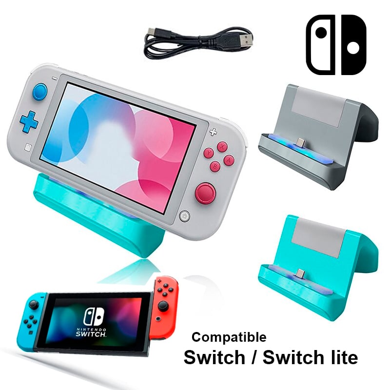 BASE CARGADOR PARA NINTENDO SWITCH Y SWITCH LITE DOCK CON CABLE - 1