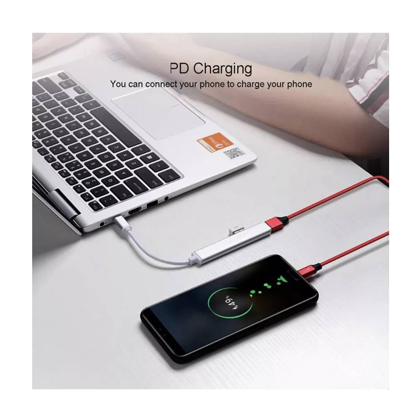 ADAPTADOR HUB TIPO C A USB 3.0  4 PUERTOS PC, LAPTOP, ANDROID - 3