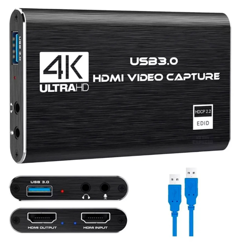 CAPTURADOR VIDEO HDMI USB 3.0 4K WINDOWS MAC LINUX MICRÓFONO - 2