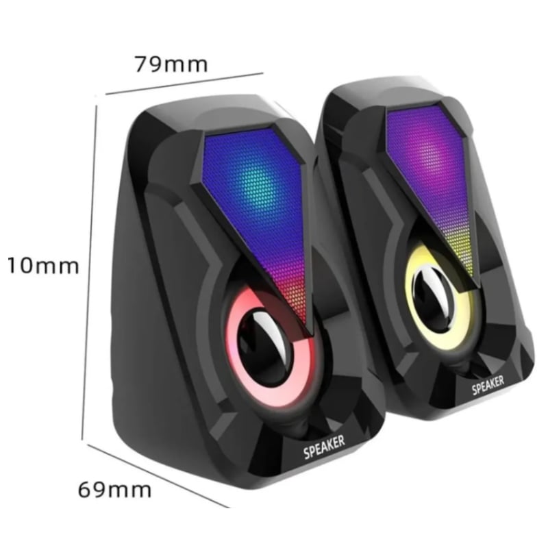 PARLANTES PARA PC CON LUZ RGB GAMER Y ENTRADA AUXILIAR - 2