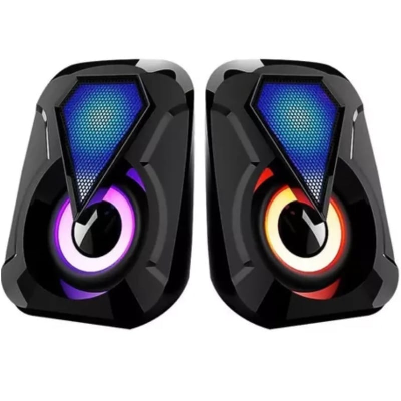 PARLANTES PARA PC CON LUZ RGB GAMER Y ENTRADA AUXILIAR - 3