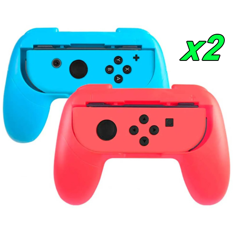 GRIPS PARA JOY CON MANDO PARA NINTENDO SWITCH 2 GRIP ROJO Y AZUL - 1