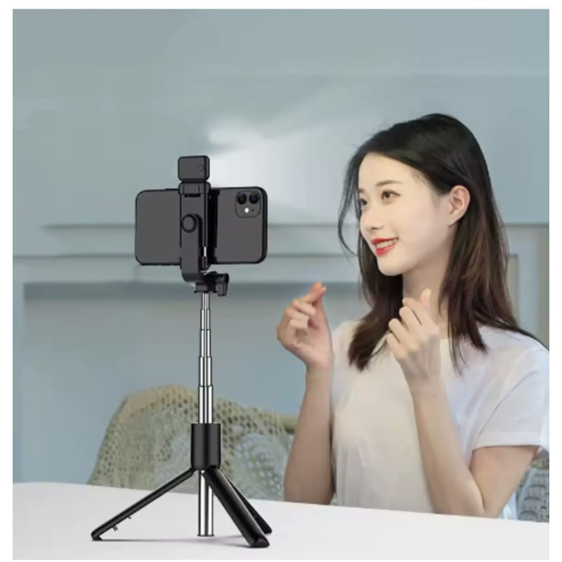 TRIPODE PALO SELFIE STICK MONOPOD CON MANDO BLUETOOTH Y LUZ LED - 2