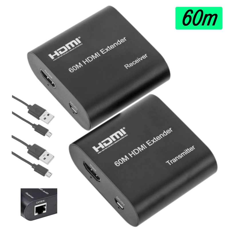 EXTENSOR HDMI 60 METROS FULL HD 60M UTP RJ45 EXTENDER - 1