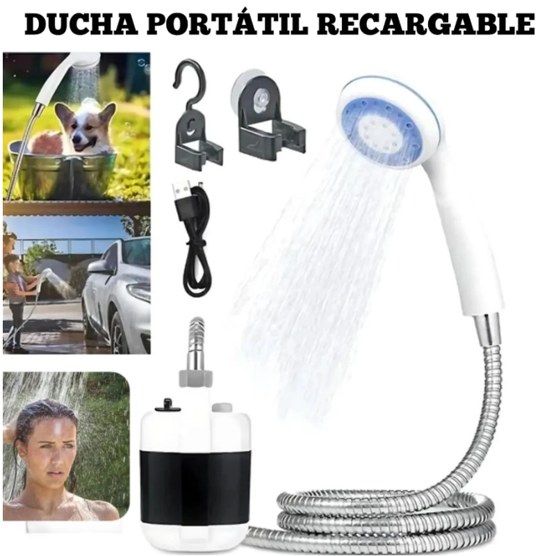 DUCHA PORTATIL RECARGABLE CON BOMBA INALAMBRICA USB - 1