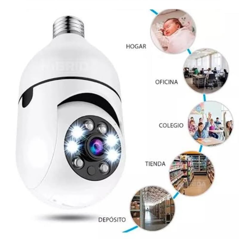 FOCO CÁMARA ESPÍA 360 WIFI VIGILANCIA SENSOR DE MOVIMIENTO - 2