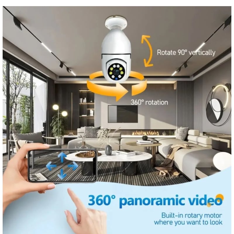 FOCO CÁMARA ESPÍA 360 WIFI VIGILANCIA SENSOR DE MOVIMIENTO - 3