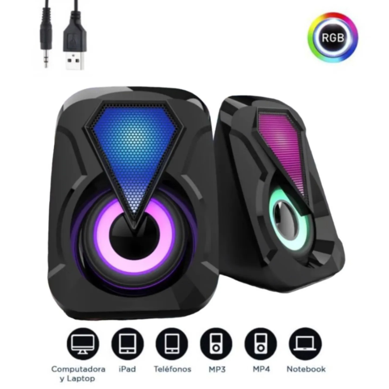COMBO GAMER 3 EN 1 TECLADO METALICO MOUSE Y PARLANTE LUCES RGB - 3