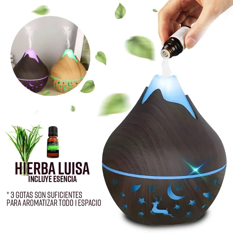 PURIFICADOR DE AIRE HUMIDIFICADOR LED USB + ESENCIA HIERBA LUISA - 1