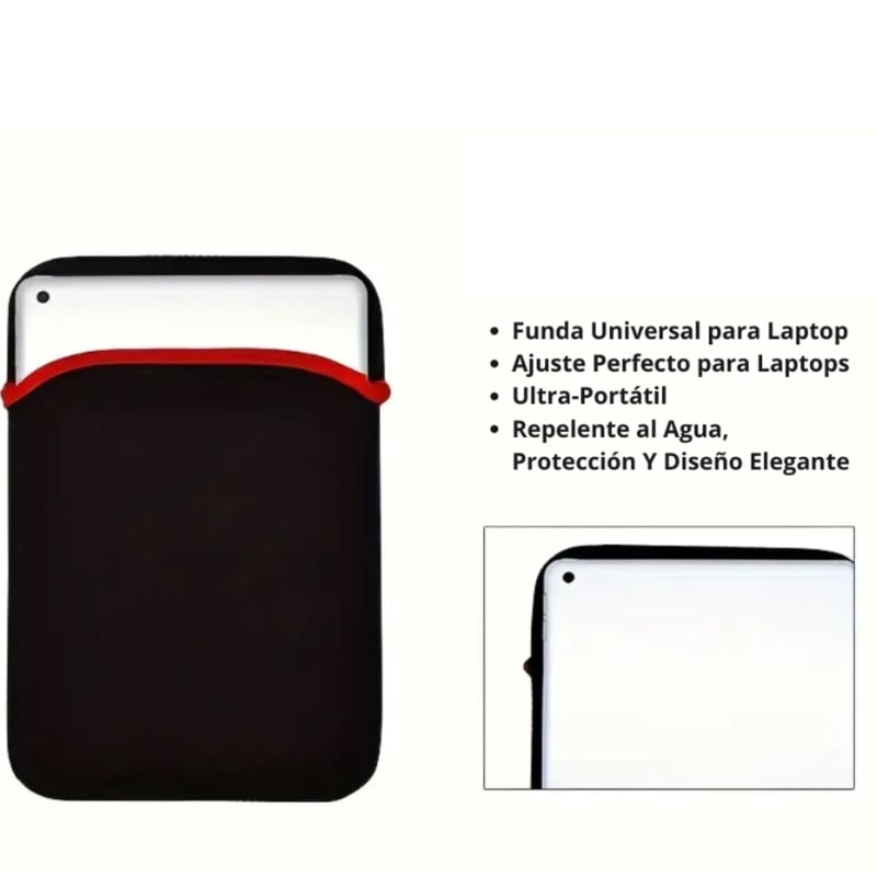 FUNDA PARA LAPTOP 15 15.6 NEOPRENO PROTECTOR IMPERMEABLE NOTEBOOK - 3