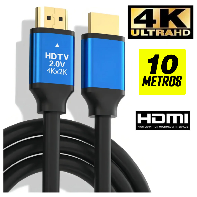 CABLE HDMI ULTRA HD 10 METROS 10M 4K PREMIUM PUNTA DORADA - 1