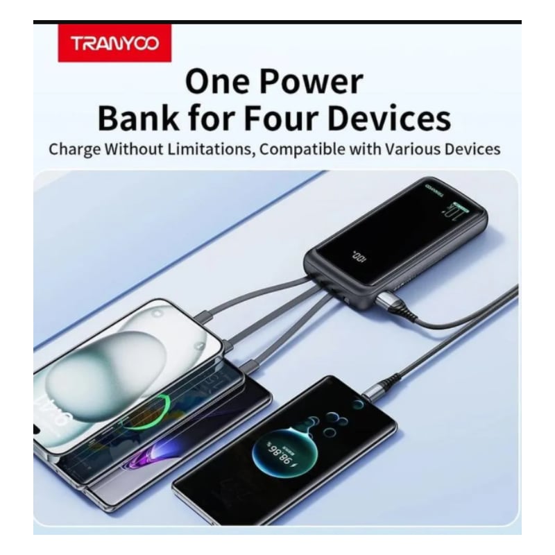 CARGADOR PORTATIL POWERBANK 10000 MAH CON CABLE USB TIPO C LIGHTNING 10000MAH - 3