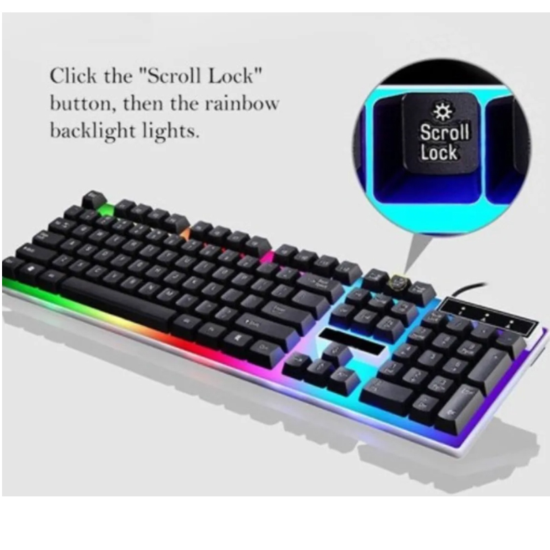 COMBO TECLADO Y MOUSE GAMER LUCES RGB KIT LAPTOP PC - 2