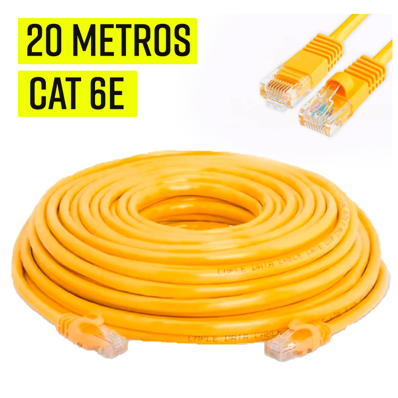 CABLE DE RED ETHERNET 20 METROS CAT 6E INTERNET LAN UTP 20M - 1