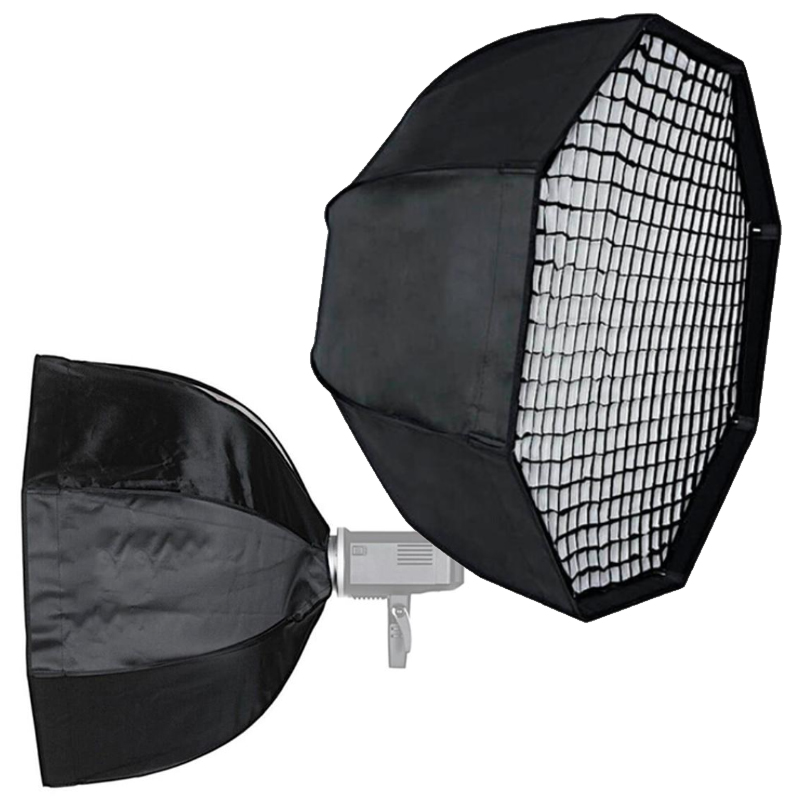 SOFTBOX OCTAGONAL 95CM MONTURA BOWENS + REJILLA GRILLA FLASH ESTUDIO - 2
