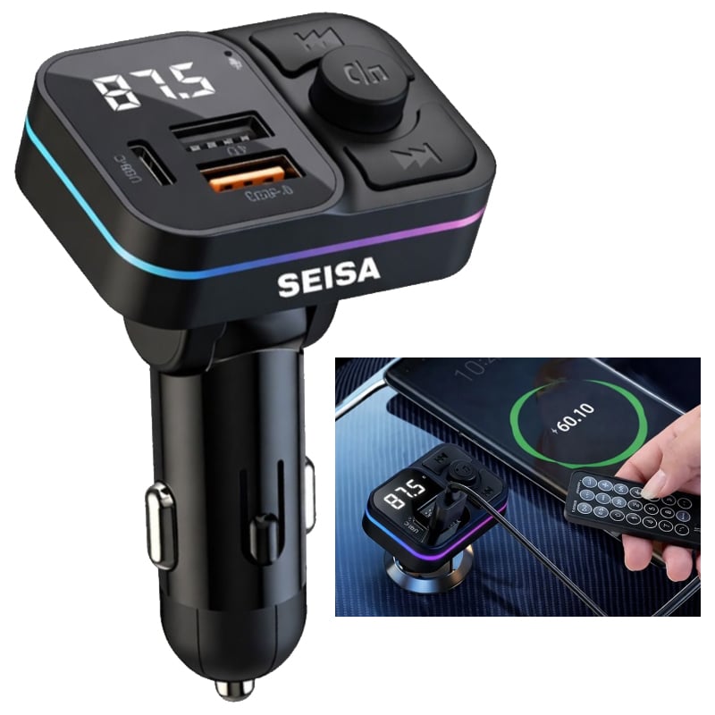 TRANSMISOR BLUETOOTH CARGA RÁPIDA 2 USB TIPO C AUTO RADIO FM - 1