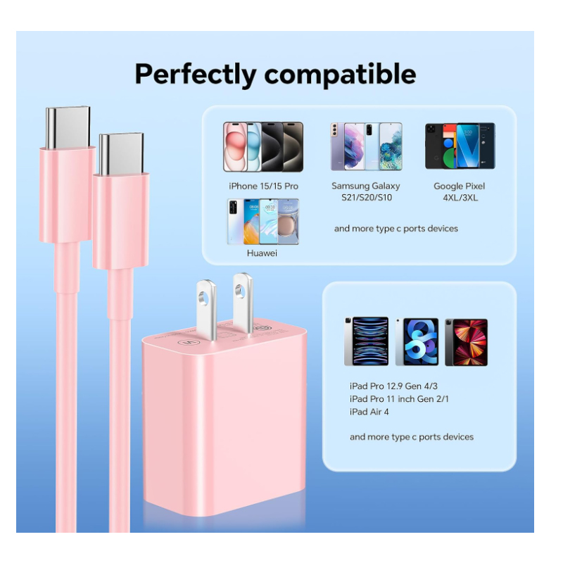 CARGADOR PARA SAMSUNG 45W CARGA RÁPIDA + CABLE PINK EDITION - 3