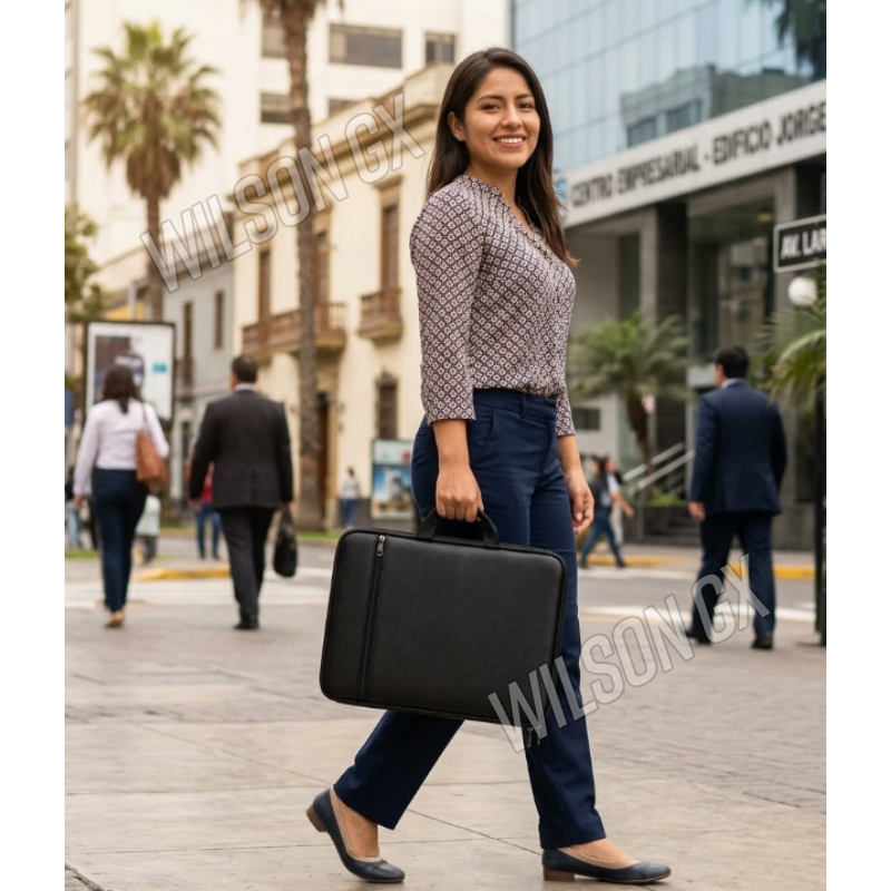 FUNDA MALETIN NEGRA PARA LAPTOP 15-16 PULGADAS CON PROTECCIÓN 360° IMPERMEABLE CORPORATIVA - 4
