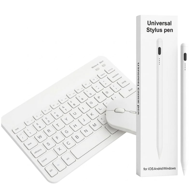 TECLADO CON MOUSE BLUETOOTH INALAMBRICO PARA TABLET + LAPIZ UNIVERSAL - 1