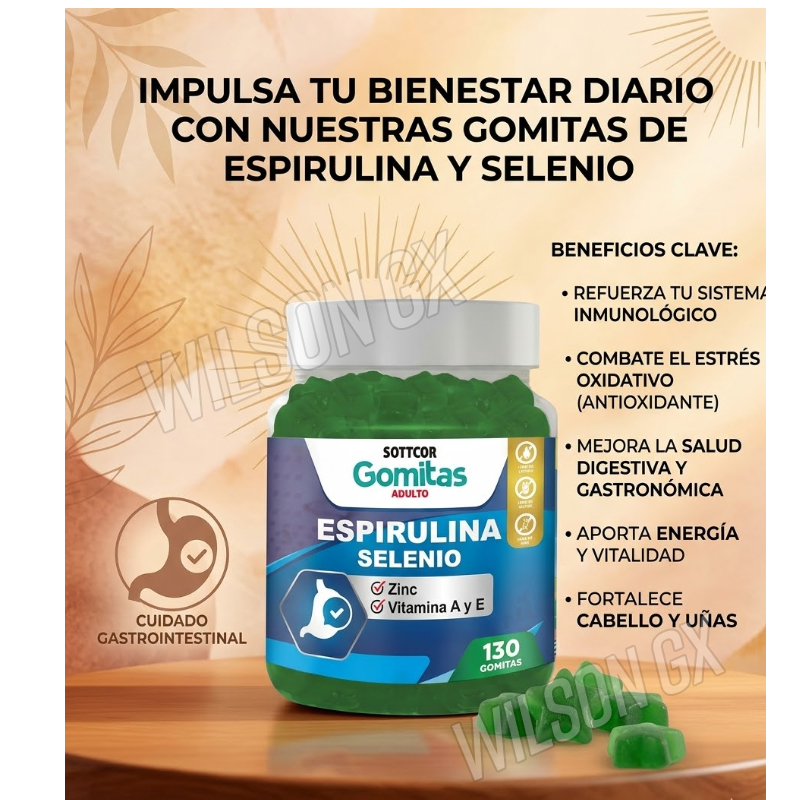 GOMITAS ESPIRULINA SELENIO 130 UND SOTTCOR LABS - 2