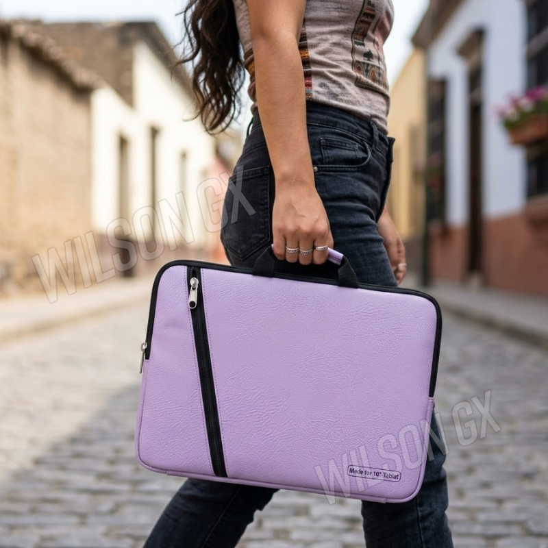FUNDA NEOPRENO PARA IPAD Y TABLET HASTA 10 - ANTIGOLPES IMPERMEABLE LILA MUJER - 3