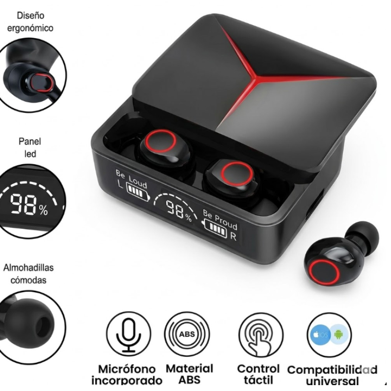 AUDIFONOS INALAMBRICOS PANTALLA LED BLUETOOTH PARA XIAOMI SAMSUNG HONOR - 1