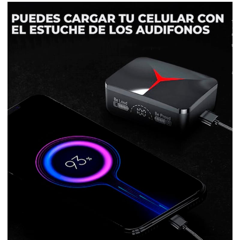 AUDIFONOS INALAMBRICOS PANTALLA LED BLUETOOTH PARA XIAOMI SAMSUNG HONOR - 4