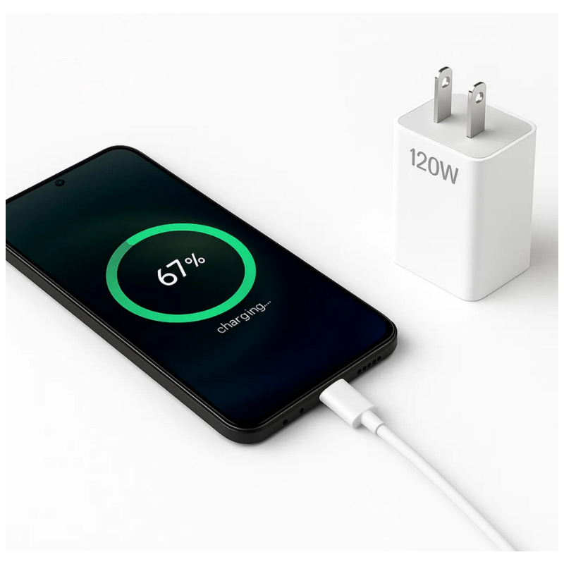 CARGADOR RÁPIDO 120W CON CABLE USB A A USB C ALTA POTENCIA Y CARGA SEGURA - 2