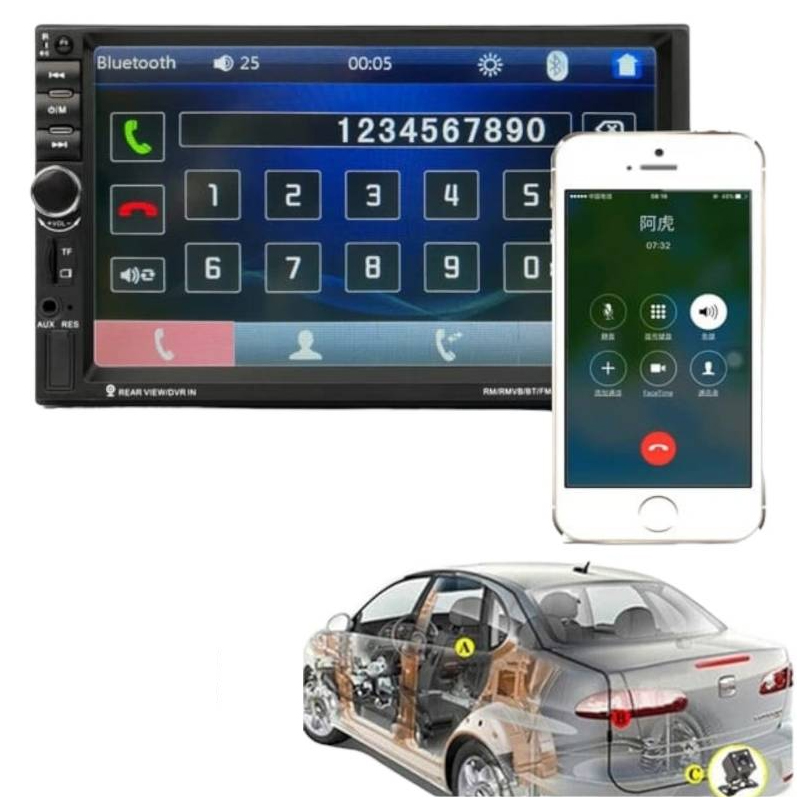 AUTORADIO MP5 PANTALLA TÁCTIL CON CÁMARA DE RETROCESO BLUETOOTH USB - 4