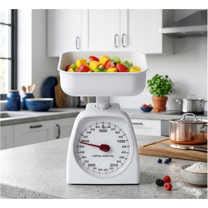 BALANZA GRAMERA 5KG COCINA ANALÓGICA MECÁNICA PORTÁTIL BÁSCULA - 2