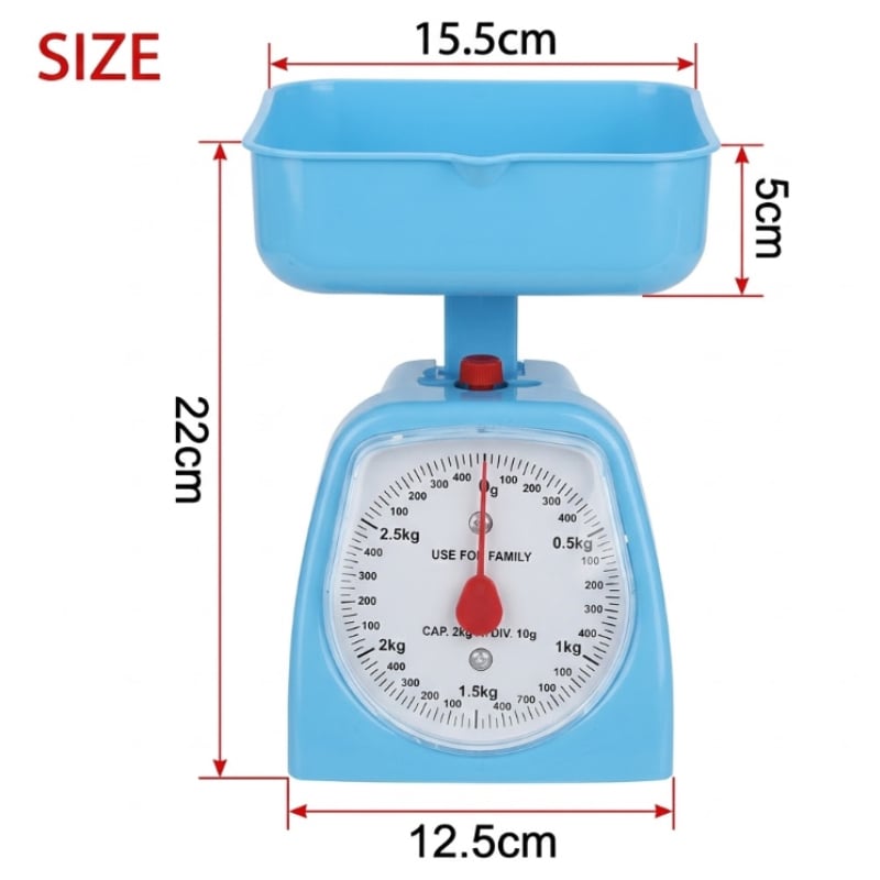 BALANZA GRAMERA 5KG COCINA ANALÓGICA MECÁNICA PORTÁTIL BÁSCULA - 4